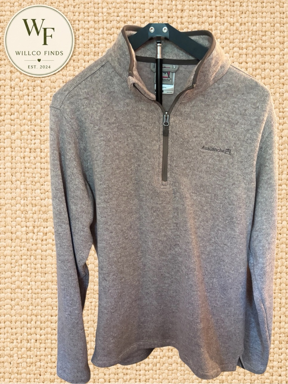 Avalanche Men’s Large Brown Taupe Thermal 1/4 Zip Pullover Outdoor
